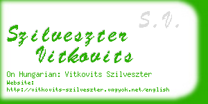 szilveszter vitkovits business card